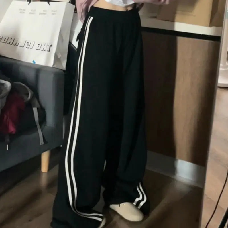 Fleece Striped Winter Sweatpants Pants