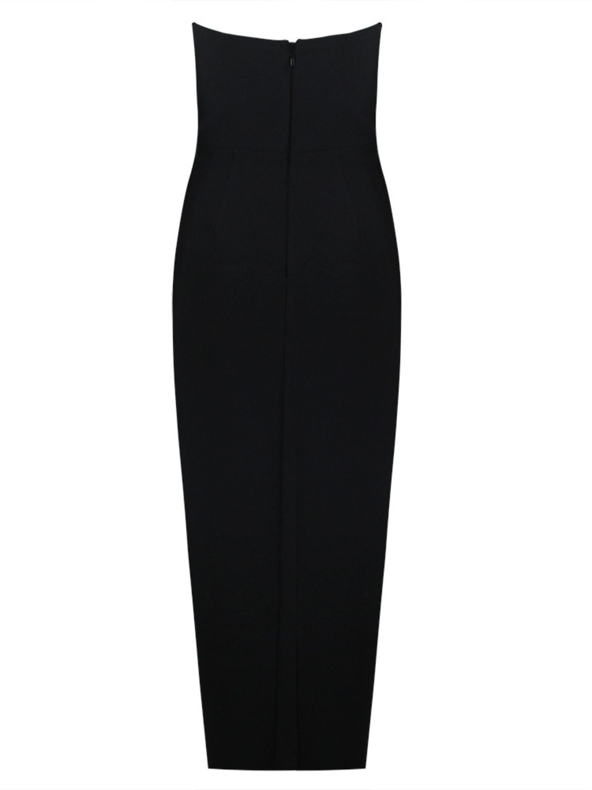 Strapless Sweetheart Crystal Floral High Slit Bodycon Maxi Dress 7