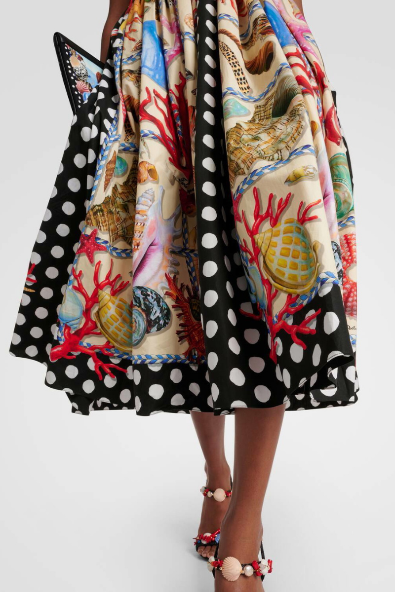 Rosario Timeless Polka Dot Square Neck Midi Dress Boutique Collection