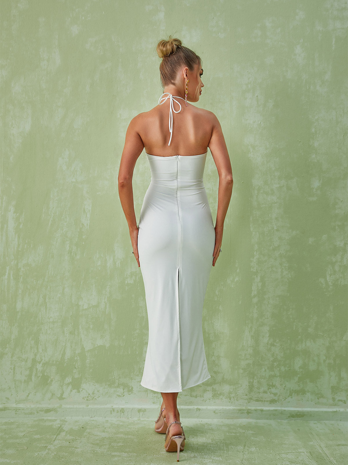 Halterneck Cutout Midi Dress