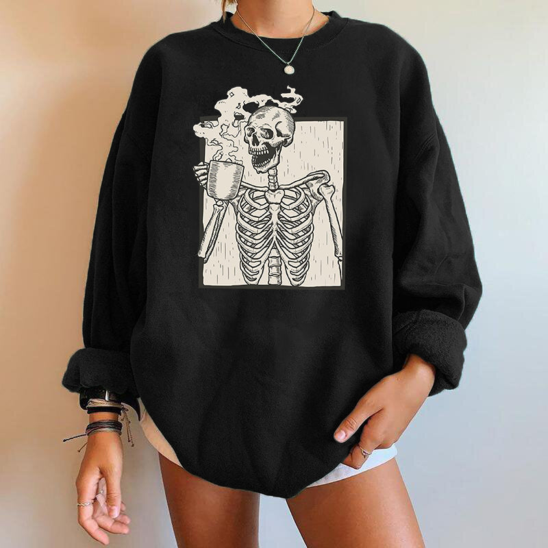 Gothic Skeleton Print Fashion Hoody Pullover