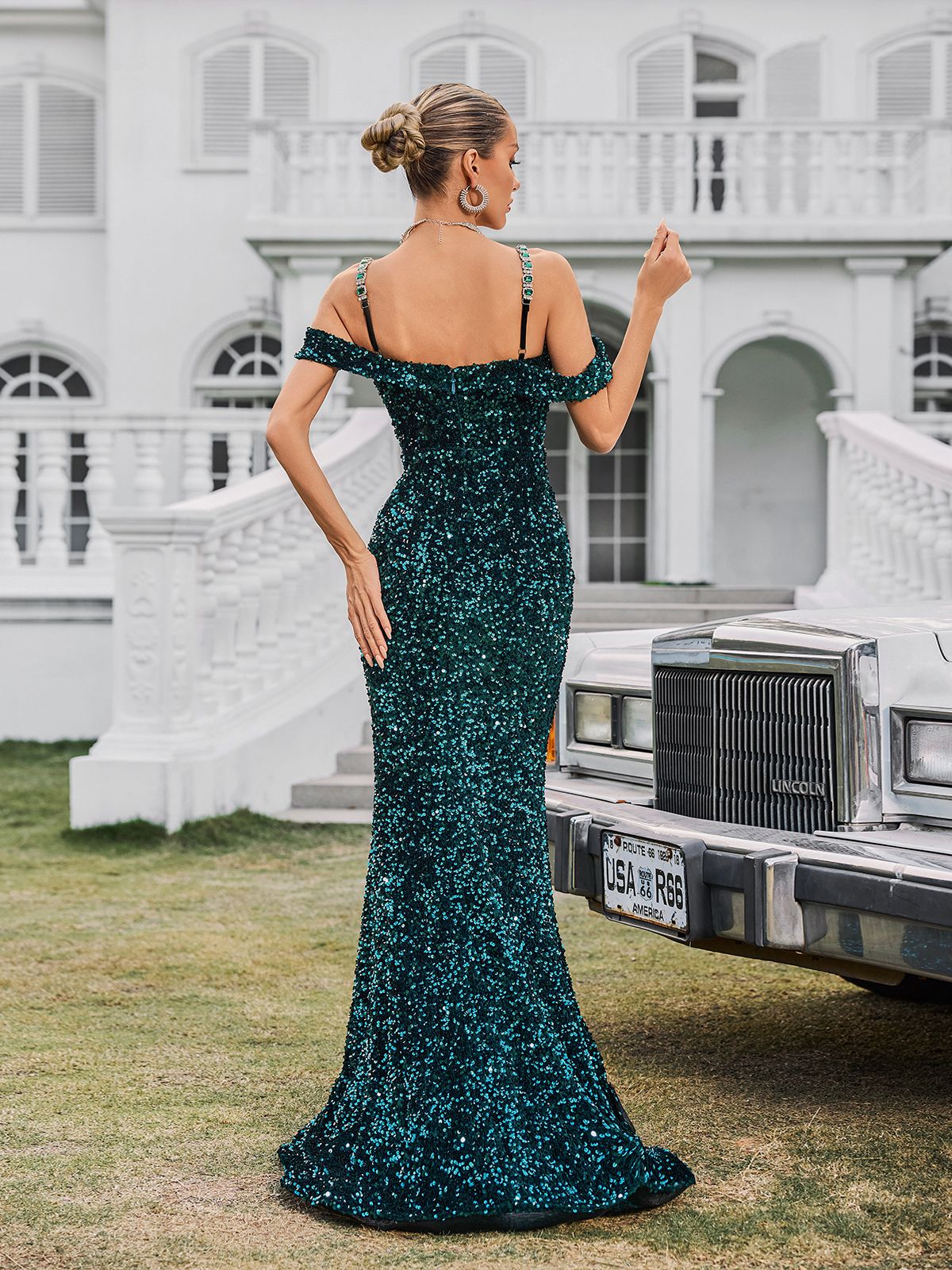 Spaghetti Embellished Maxi Dress