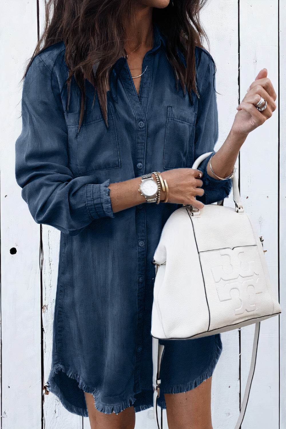 Estefanía Effortless Vintage Denim Dress Elevated Occasion Wear