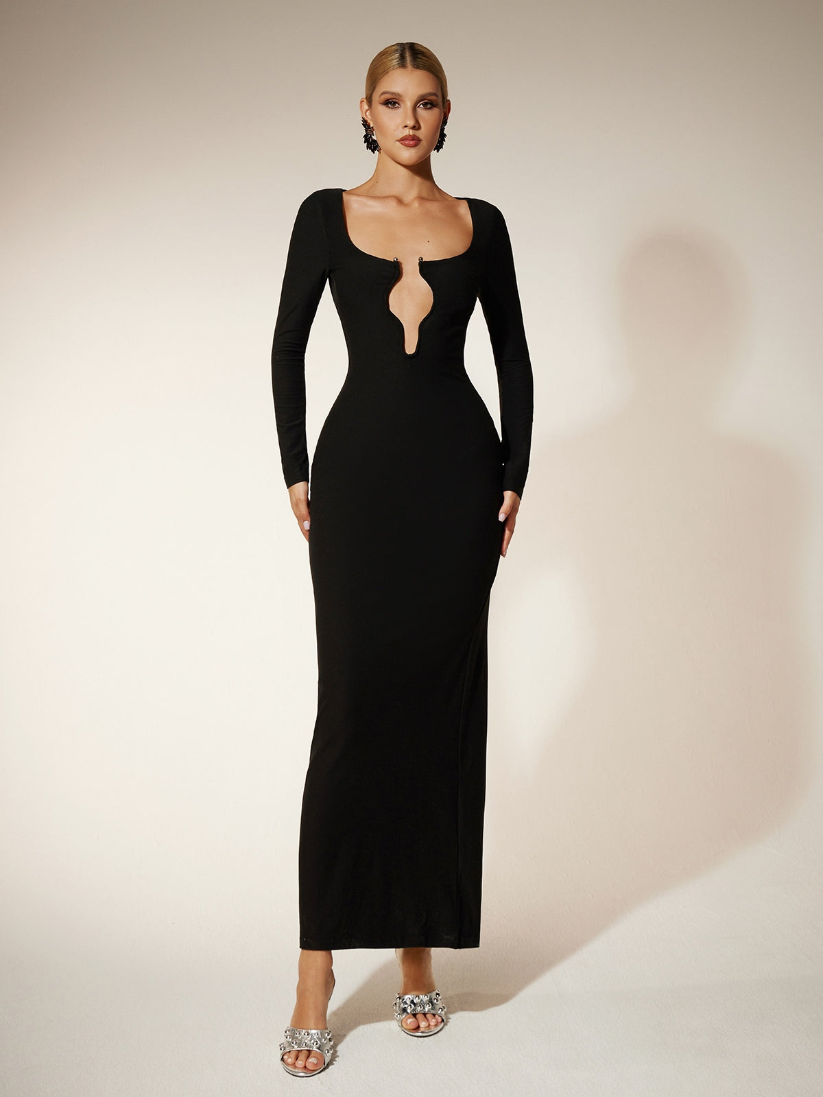 Long Sleeve Cutout Maxi Dress