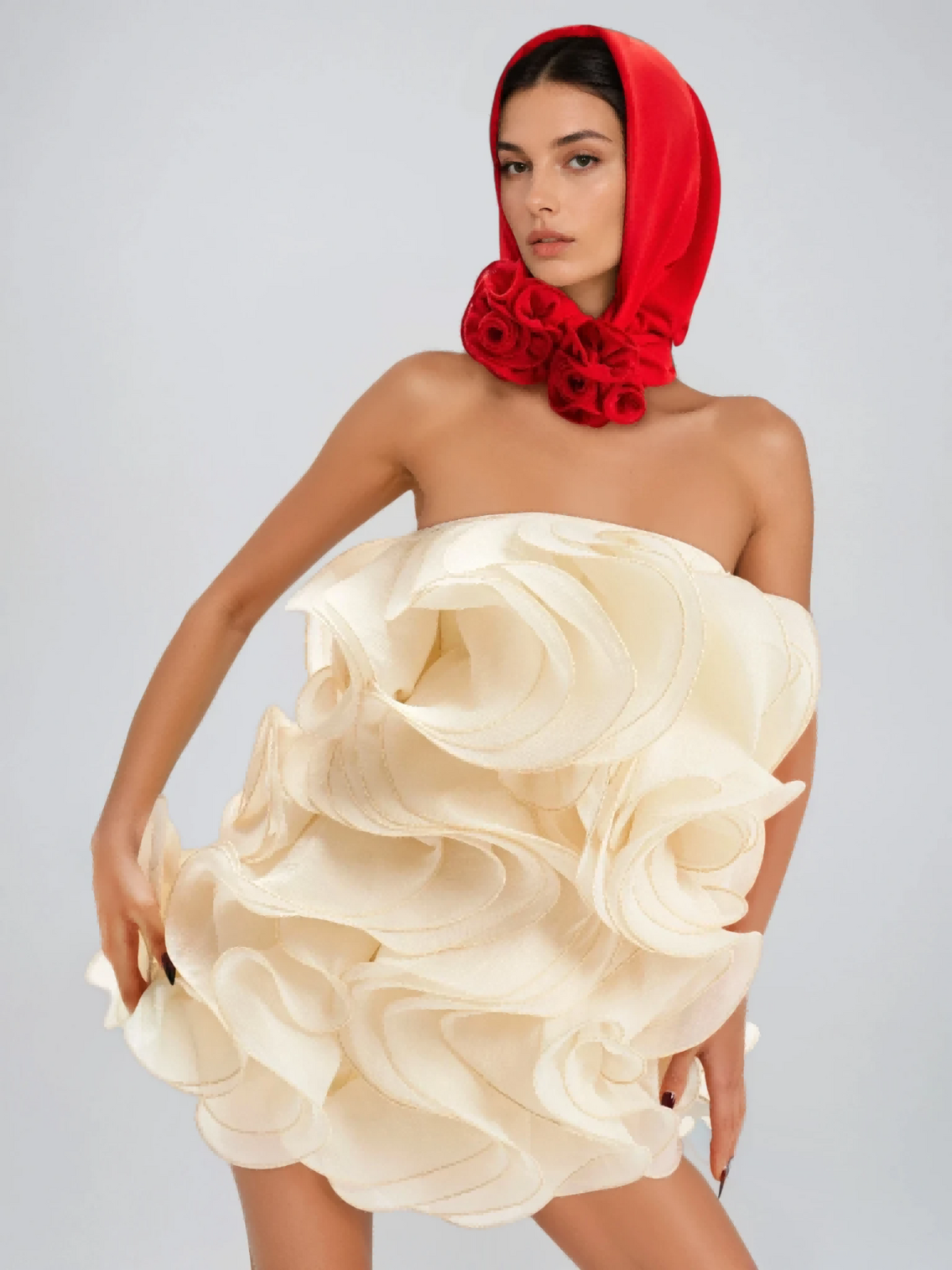 Strapless Curly Mini Dress