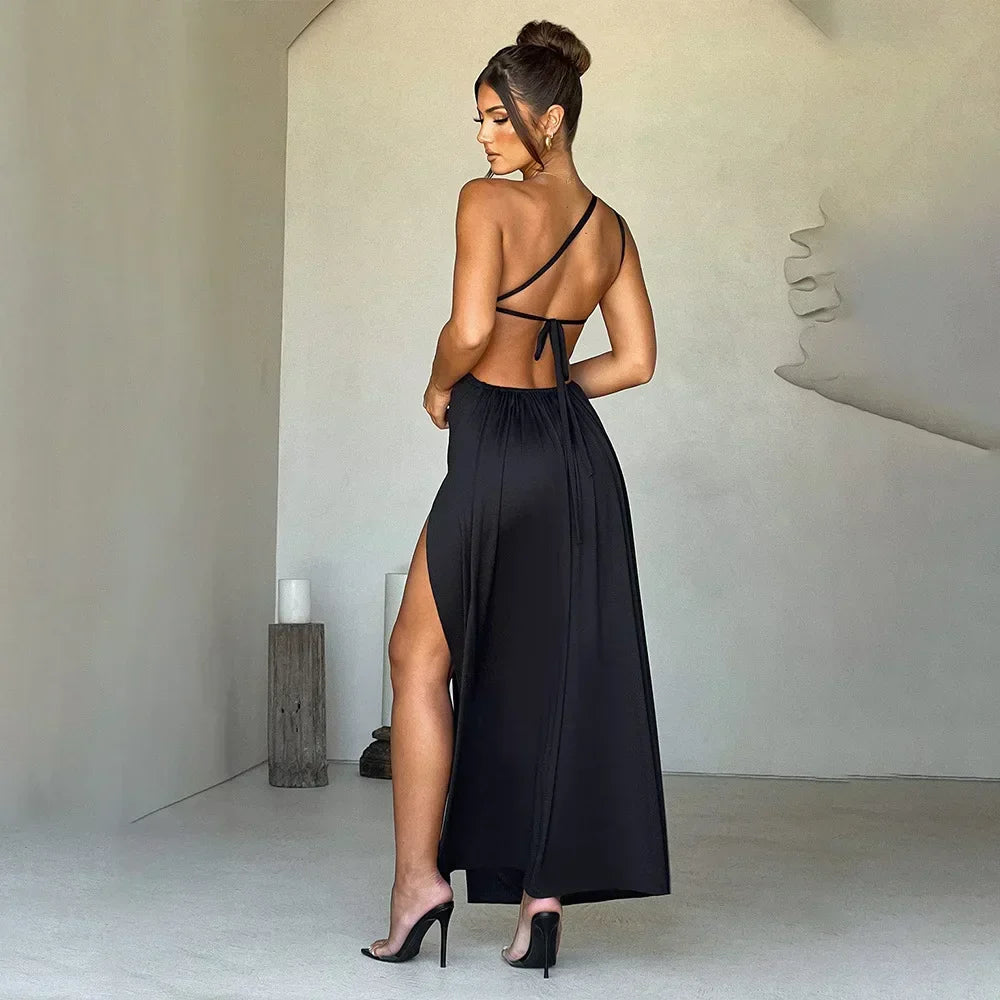 Elegant Red Backless Long Summer Sexy Off Shoulder Bodycon Maxi Party Dress