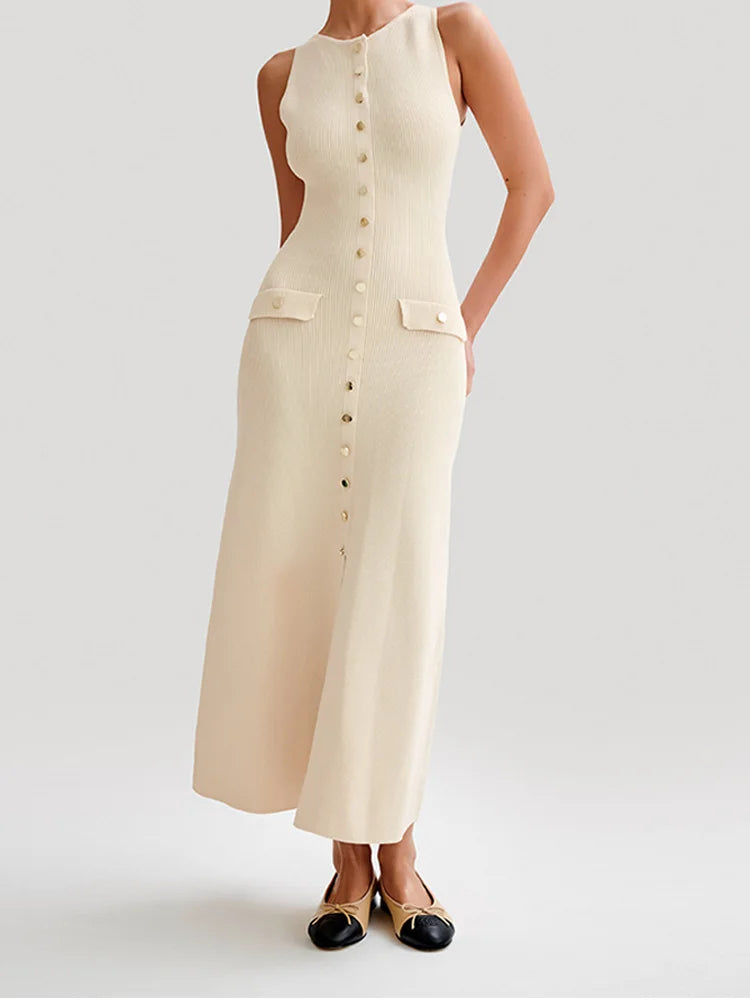 Hadassa Elegant Sleeveless Knit Dress for Women Date Night Outfit