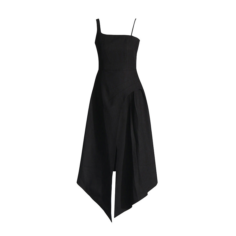 Elegant Vietnam Special Interest Design Detachable Pullover Patchwork Cami Dress Slit