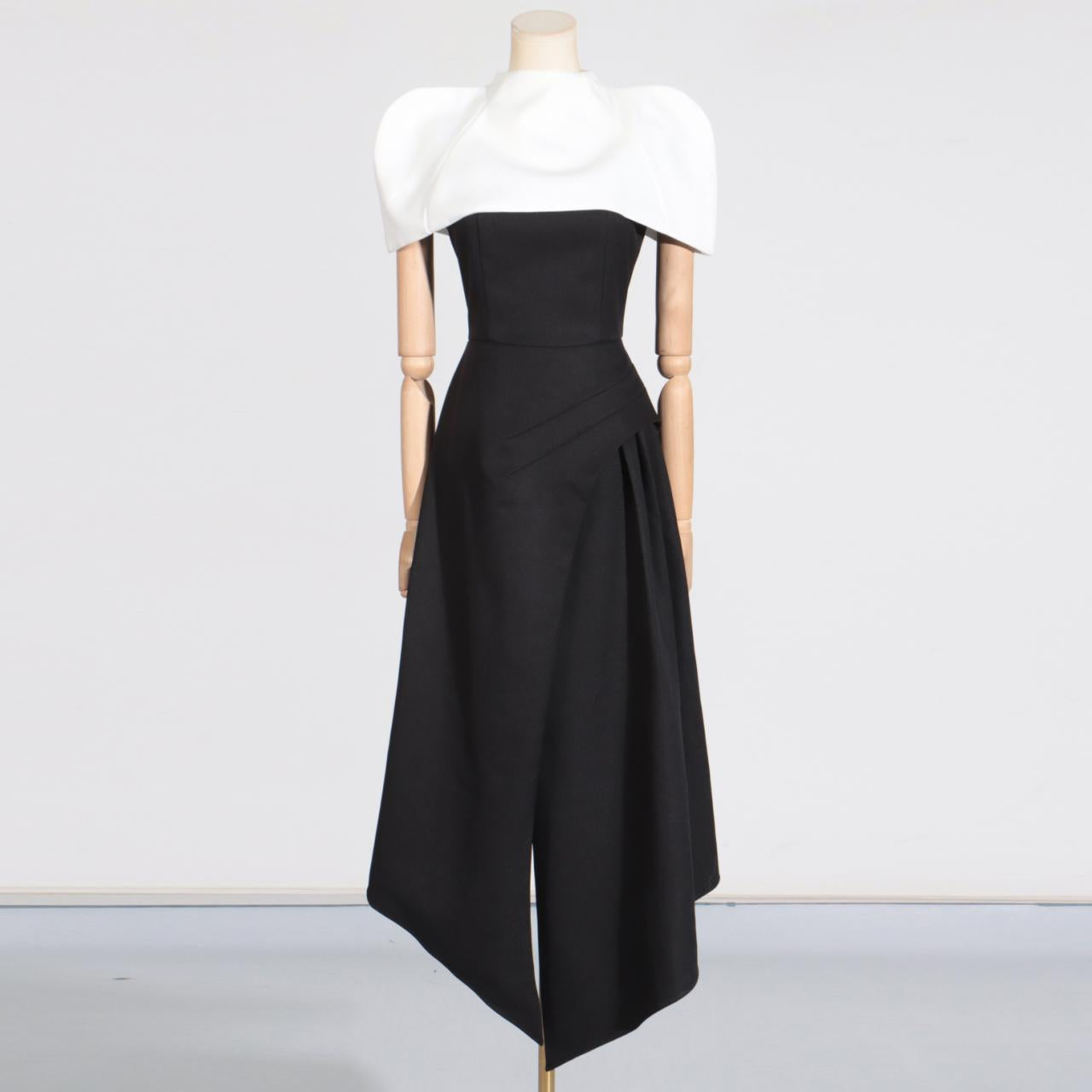 Elegant Vietnam Special Interest Design Detachable Pullover Patchwork Cami Dress Slit