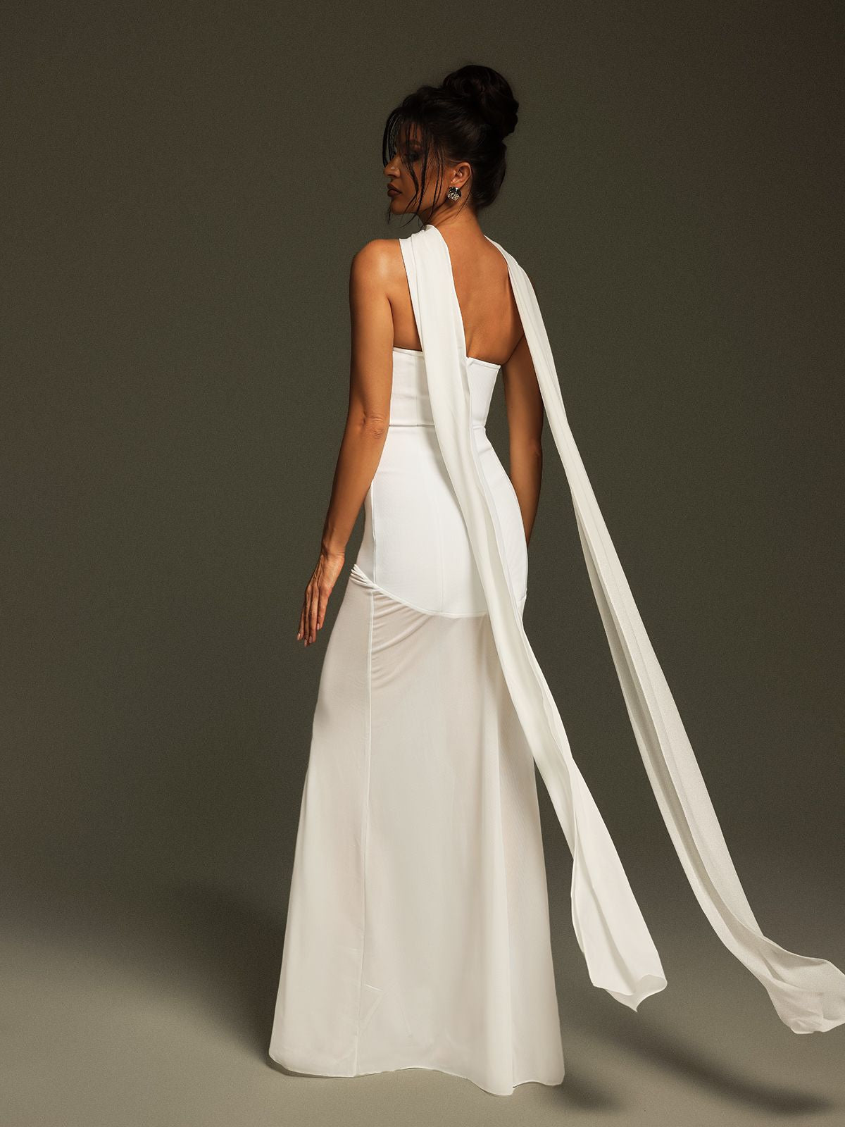 Strapless Draped Bandage Maxi Dress