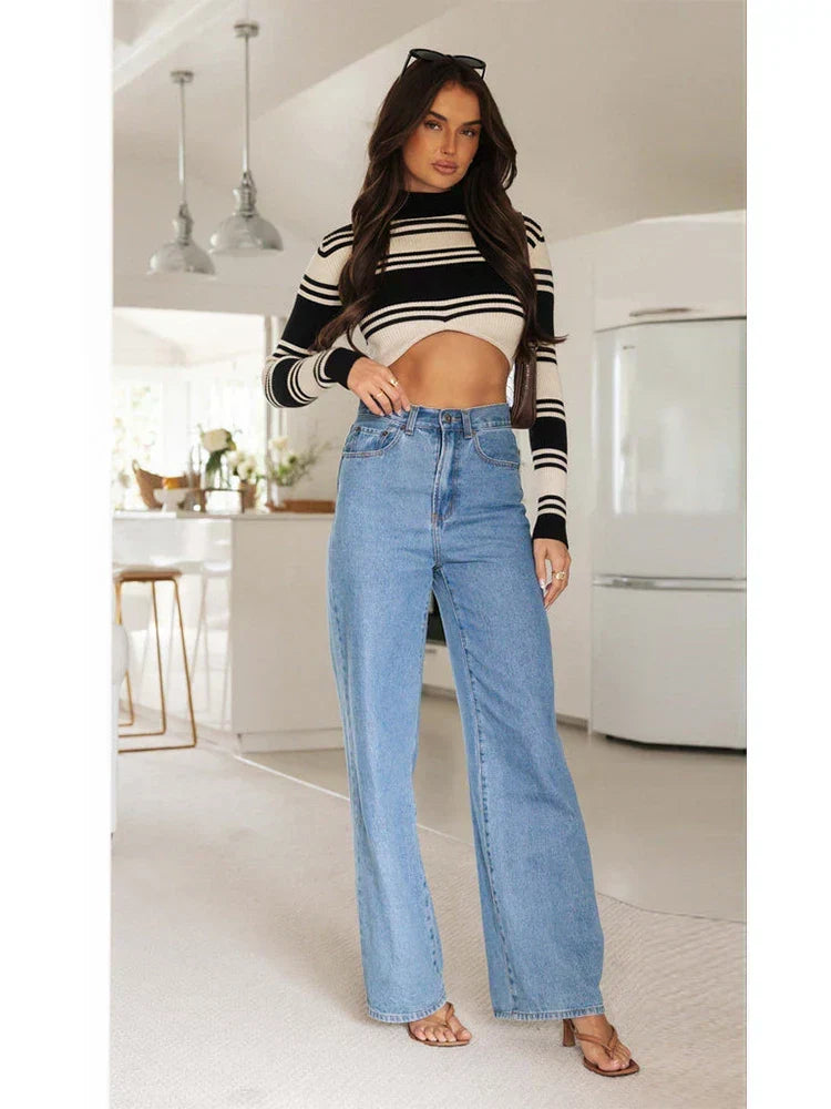 European And American Women’s Washed Fashion Long Basic Straight-Leg Pants All-Match For All