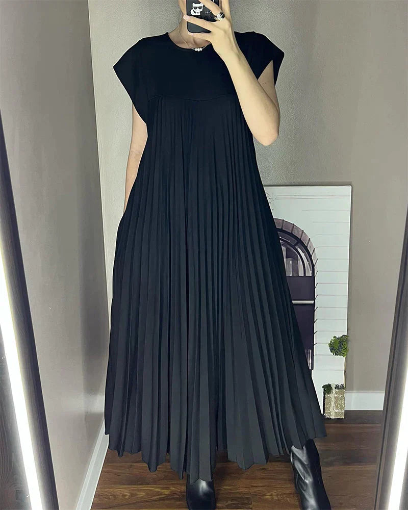 Iru Elevated Sleeveless Pleated Dress Statement Occasion Edit