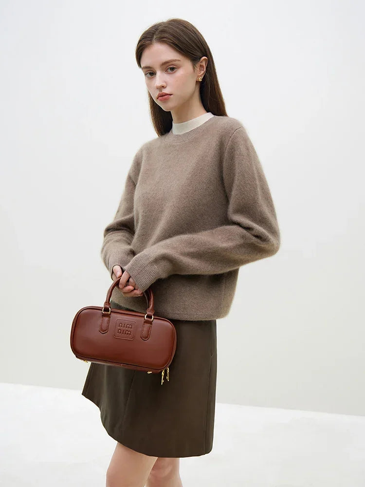 Velvety Pullover Knitted Tea Brown Sweater Tea camel / S