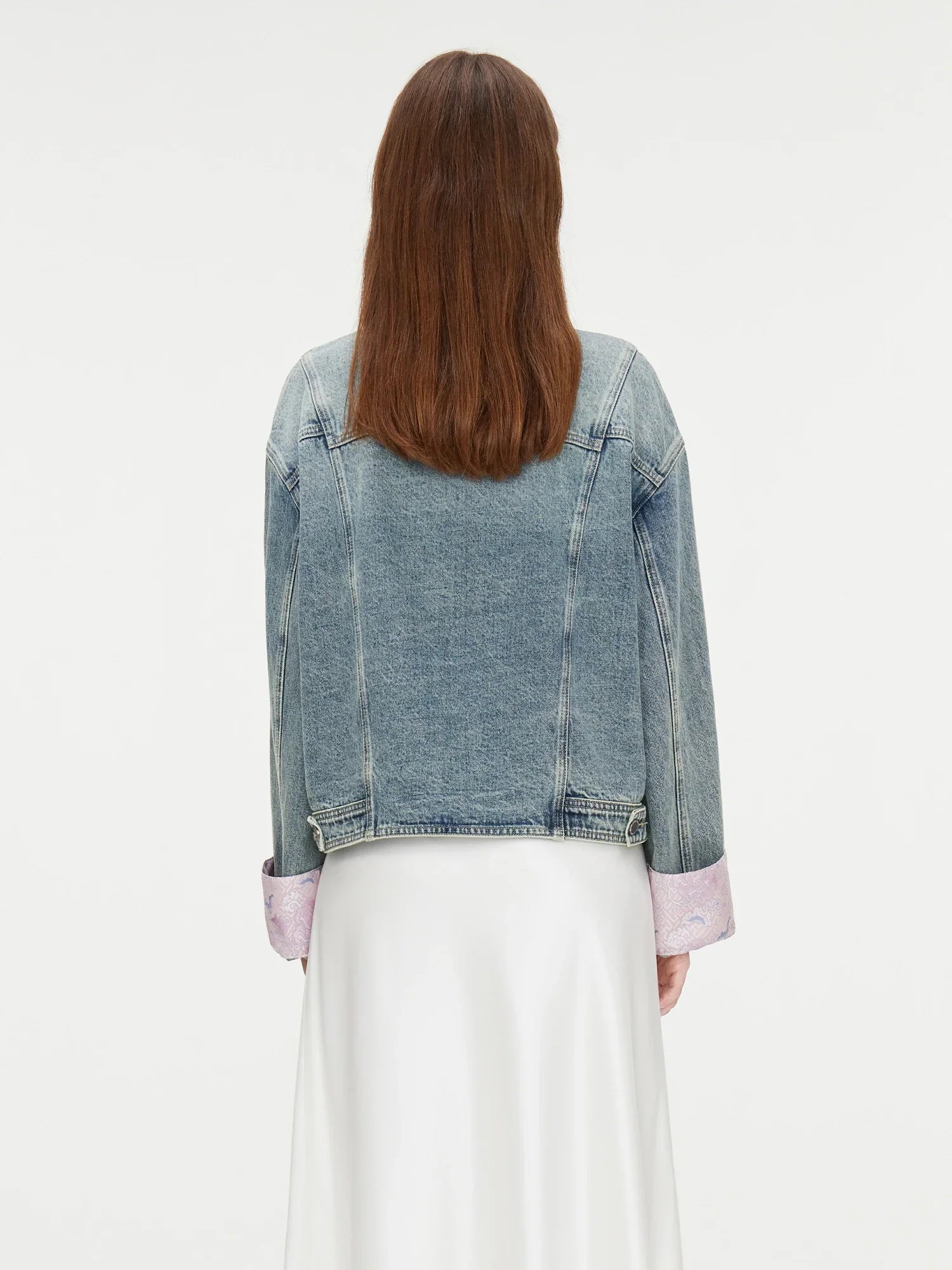 Retro Short Cotton VNeck Patchwork Design Autumn Jacket