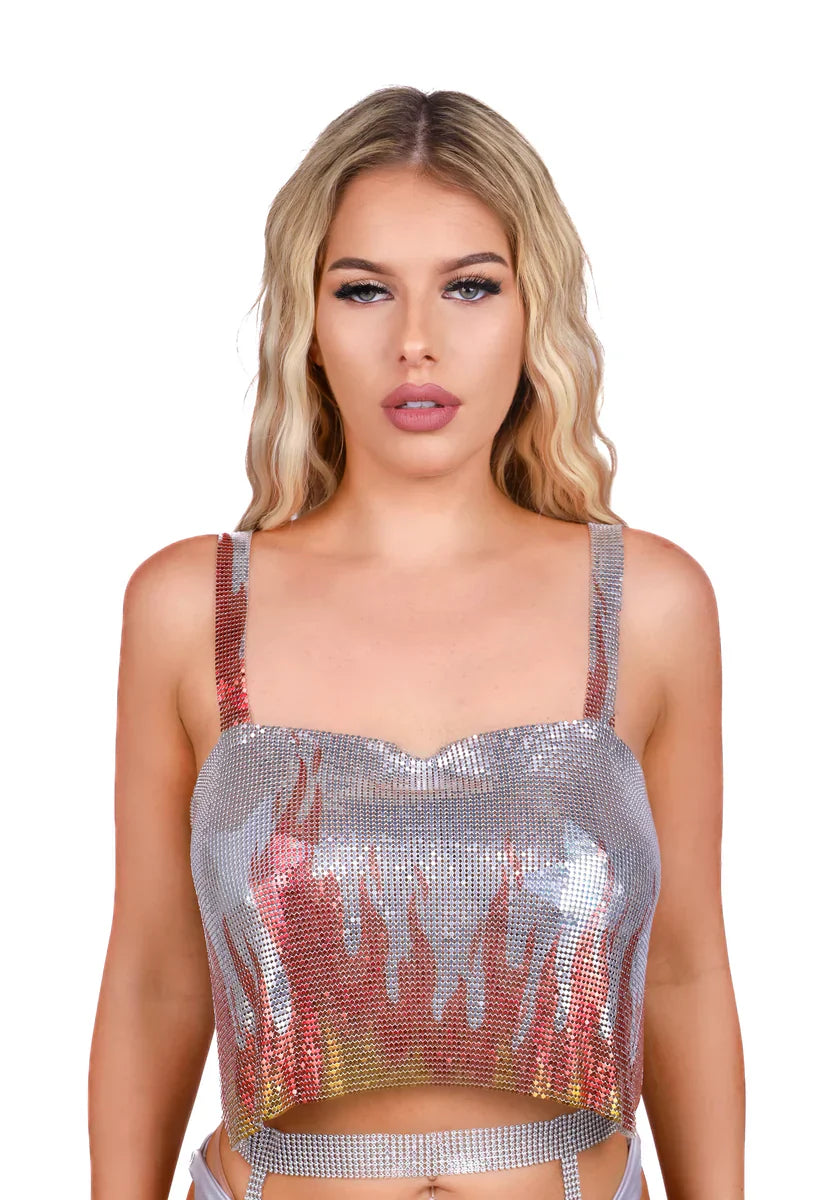 Party Passionate Flame Print Cami Top
