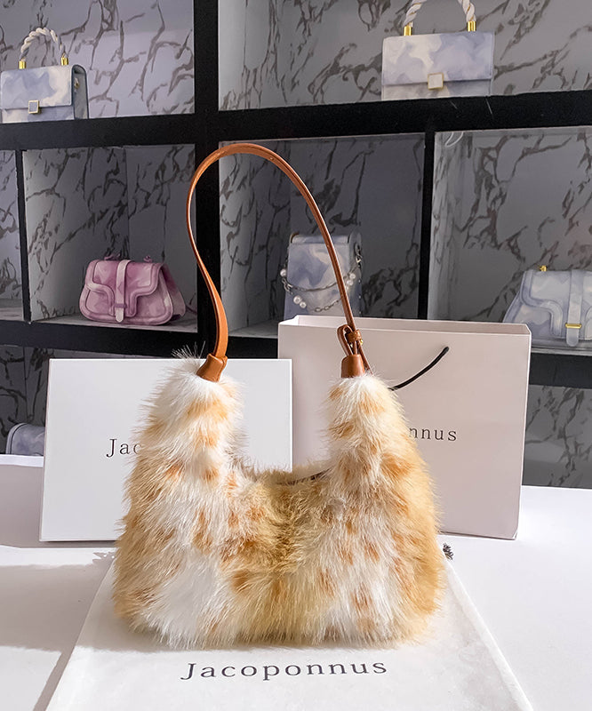 Spotted Fuzzy Faux Fur Shoulder Bag 2