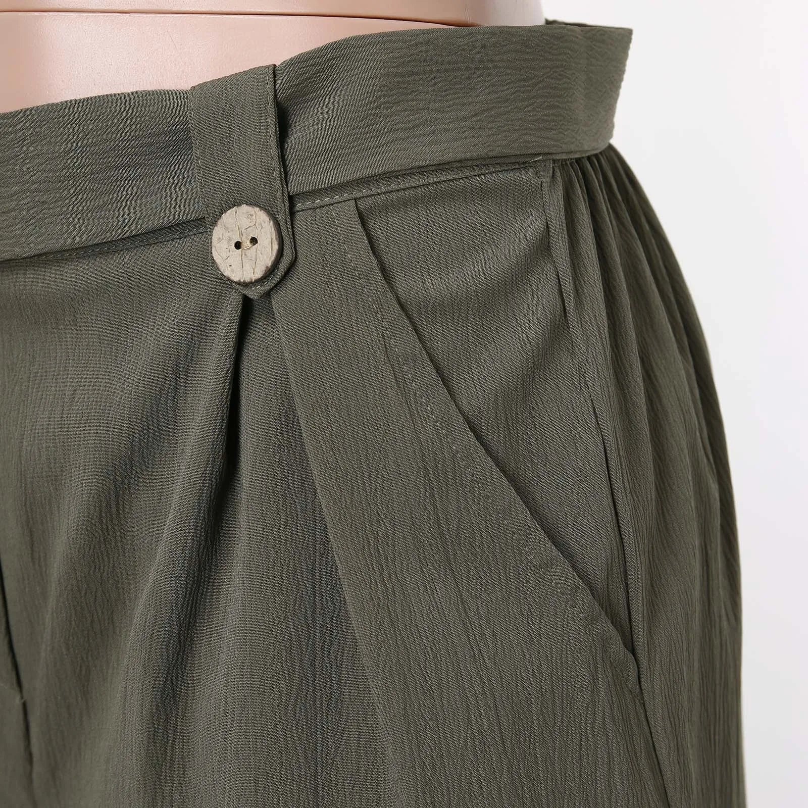 Fashion Casual Basic Summer New Casual Green Female With Belt Short