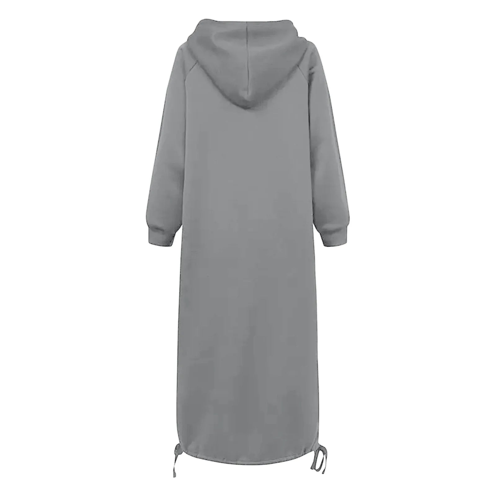 Elegant Split Hooded Large Pullover Casual Autumn Pocket Warm Sweatshirt Fashion Hoodie Dress