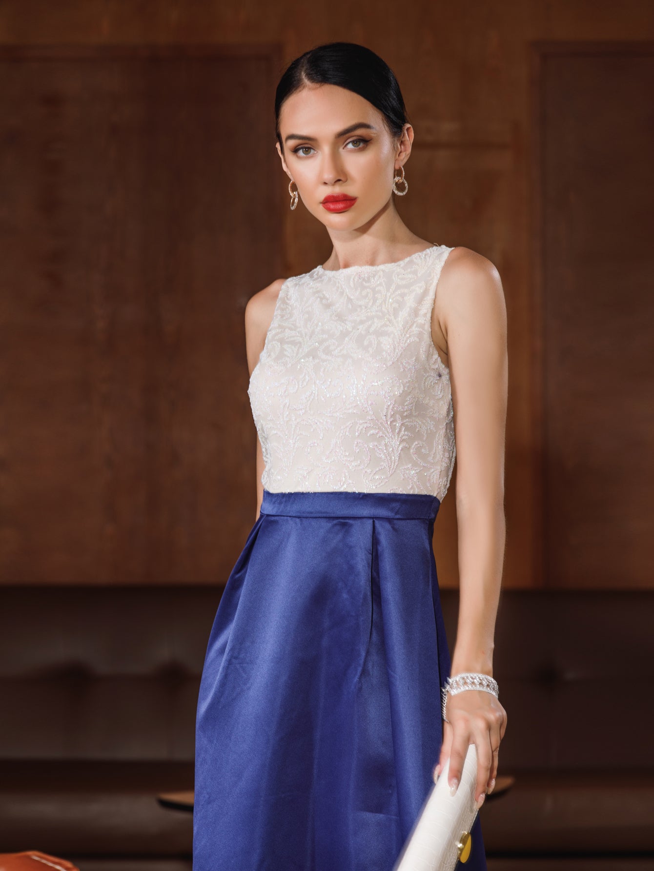 Fashion Women Sleeveless Gilded Slim Party Dress