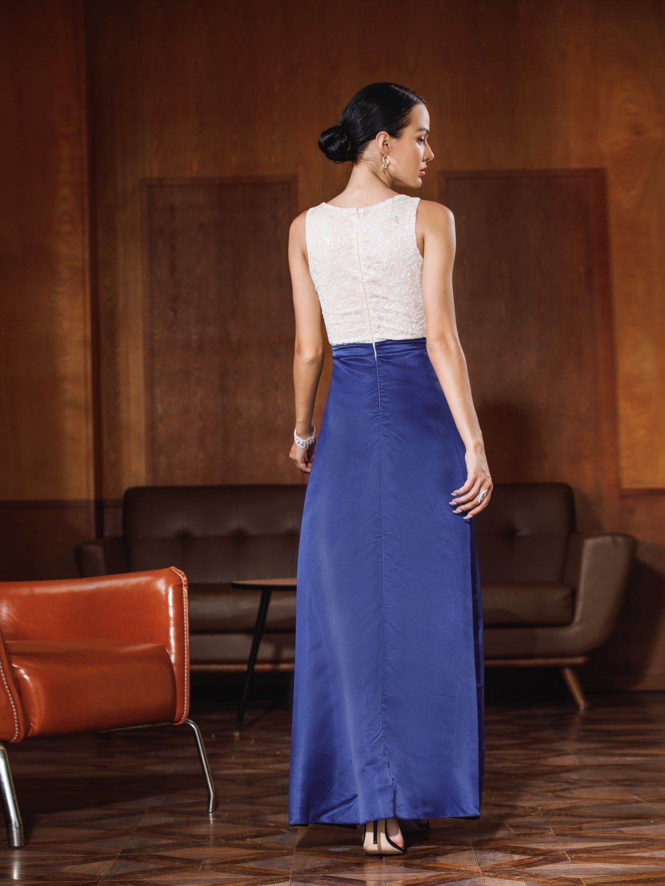 Fashion Women Sleeveless Gilded Slim Party Dress