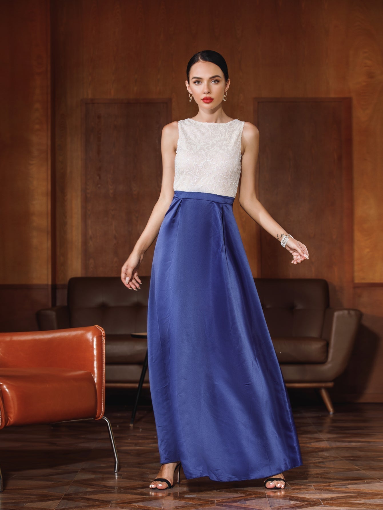 Fashion Women Sleeveless Gilded Slim Party Dress
