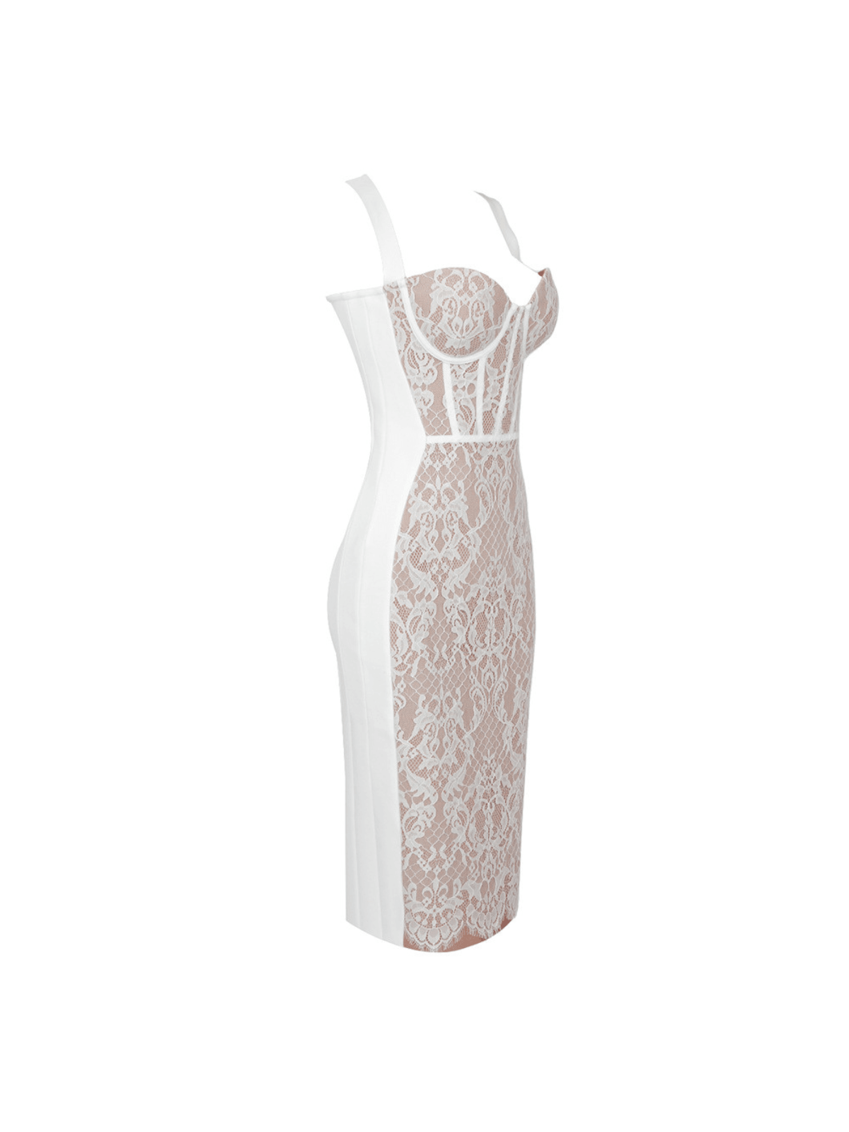 Lace Bandage Dress In White