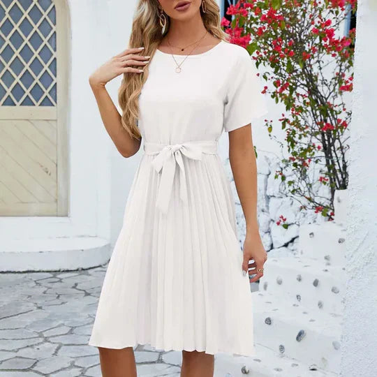 Dominique Minimalist Mint Green Pleated Formal Dress Statement Occasion Edit