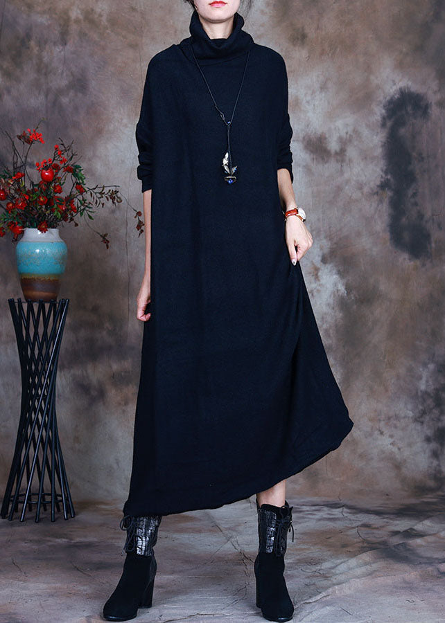 French Coffee Turtle Neck Knit Dresses Spring