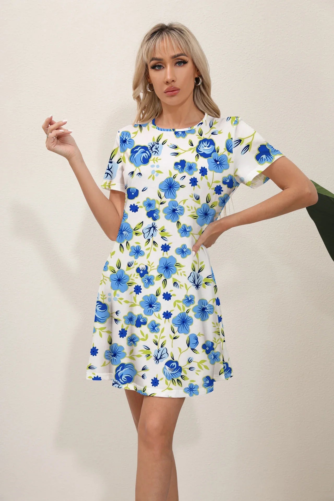 Summer Fresh Sweet Solid Lace VNeck Waist Panel Midi Dresses