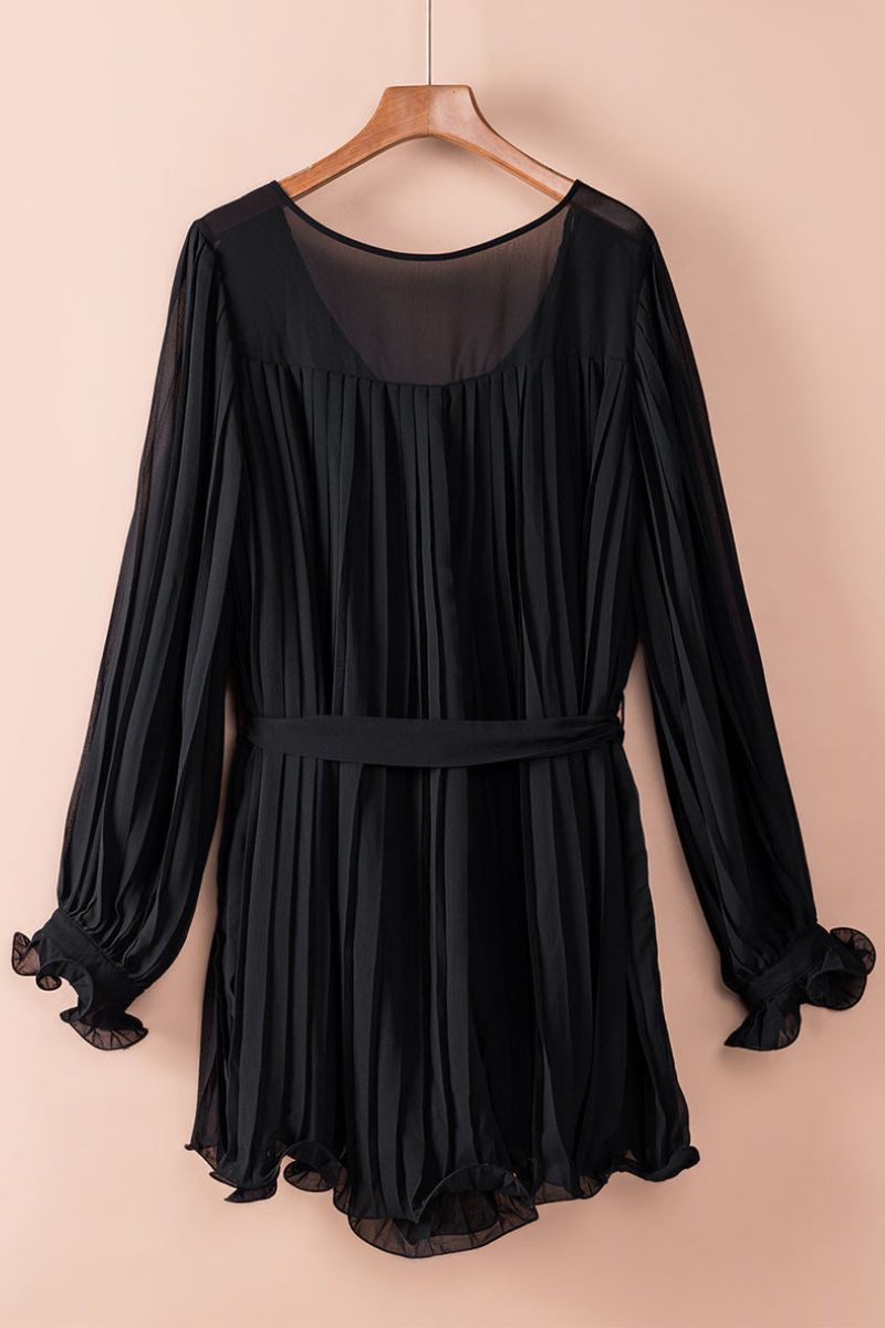 Erika Exclusive Pleated V Neck Dress Statement Occasion Edit