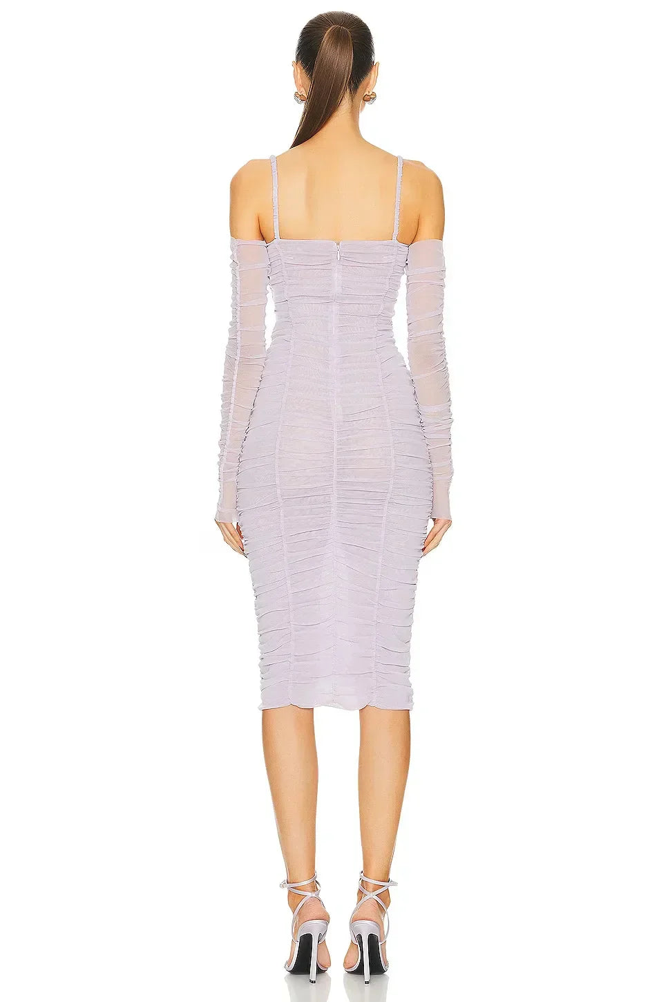 Sleeveless Halter Mesh Evening Party Dress