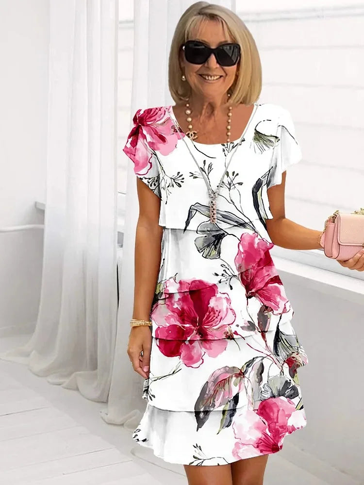Jana Floral Womens Summer Vintage Inspired Dress for Comfort Fit Design