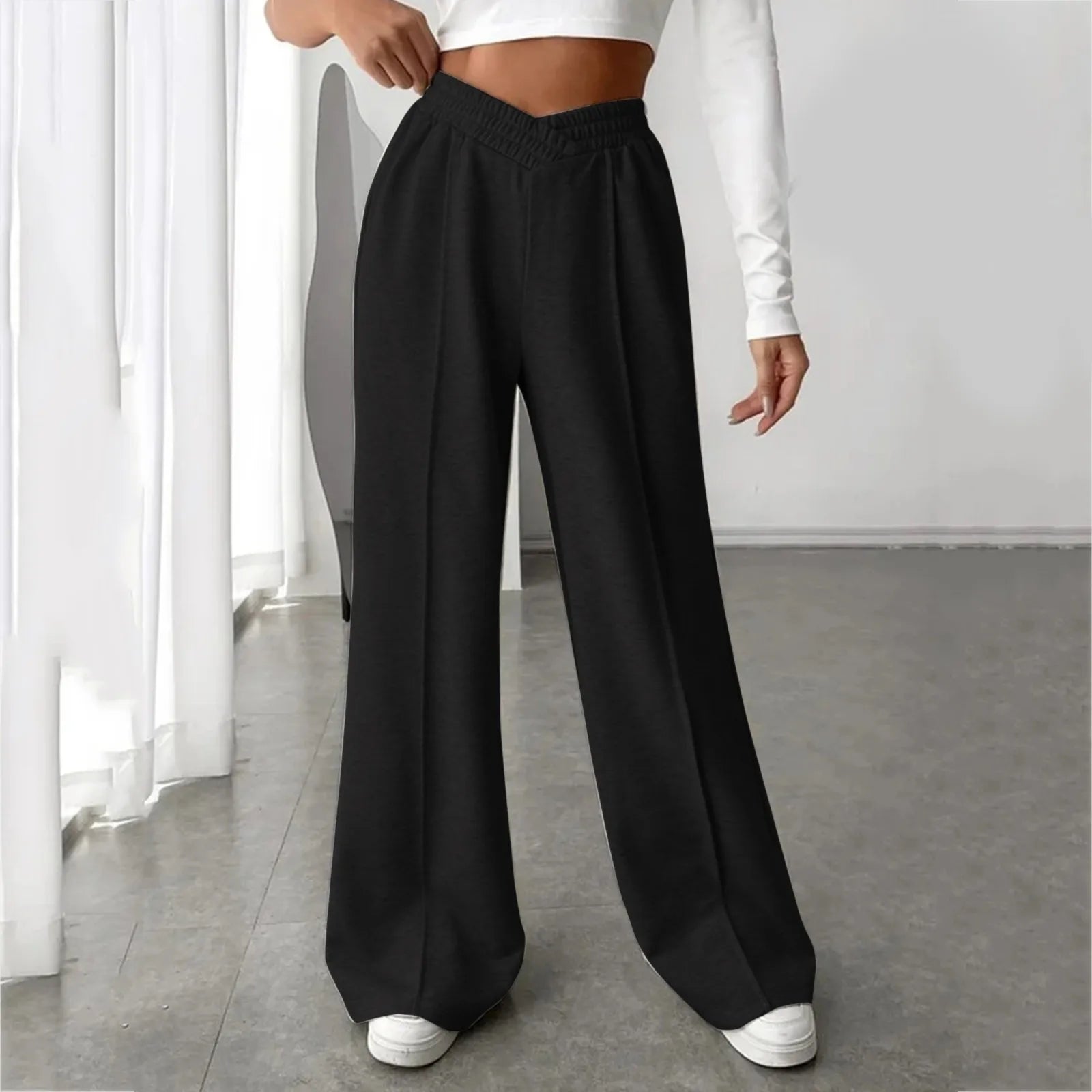 VShaper Elastic Wide Leg Stylish Gray Jogging Leisure Sweatpants