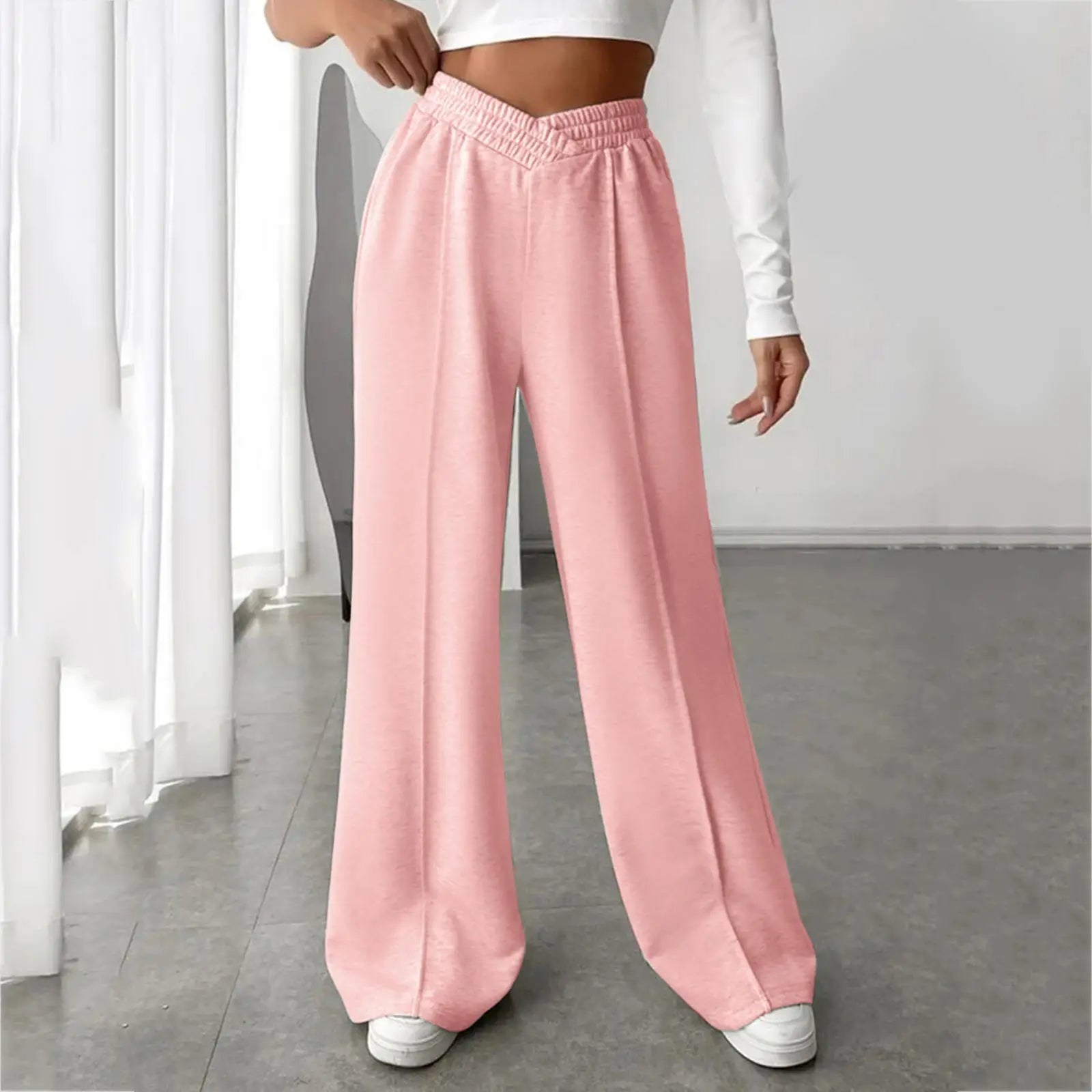 VShaper Elastic Wide Leg Stylish Gray Jogging Leisure Sweatpants