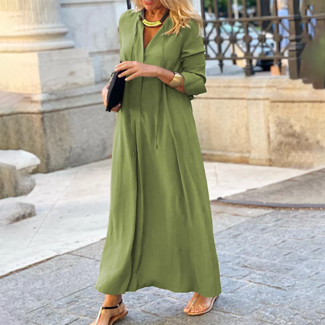 Audrey Premium Long Sleeved Maxi Dress Elevated Occasion Wear