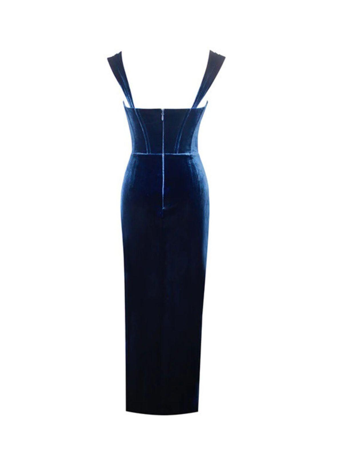 Asymmetric Velvet Dress