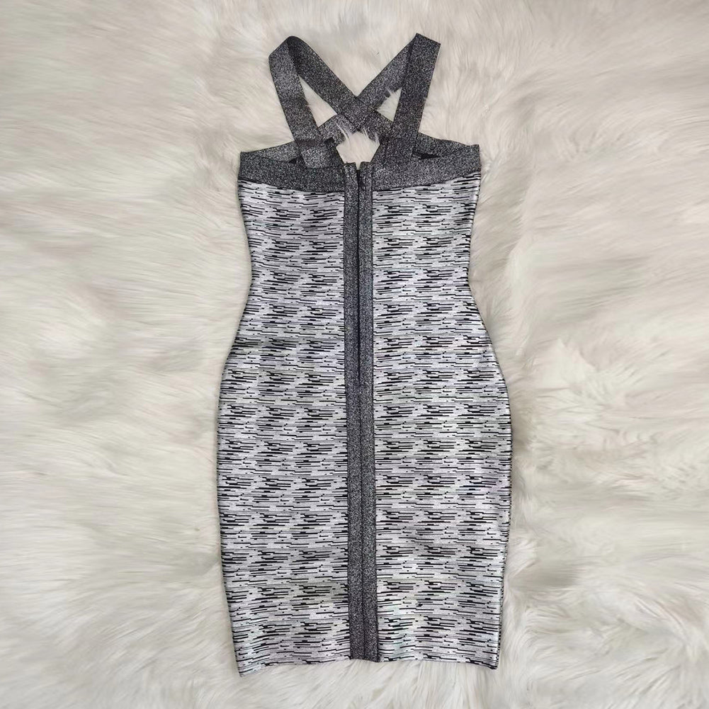 Strappy Sleeveless Cut Out Midi Bandage Dress H01332
