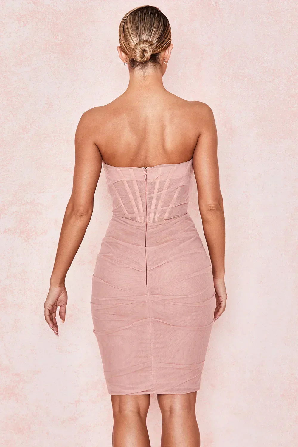 Tatiana Timeless Figure Hugging Evening Dress with Corset Detail and Strapless Design Elevated Occasion Wear