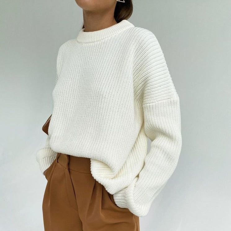 Mock Neck Chunky Ribbed Knit Long Sleeve Cropped Sweater