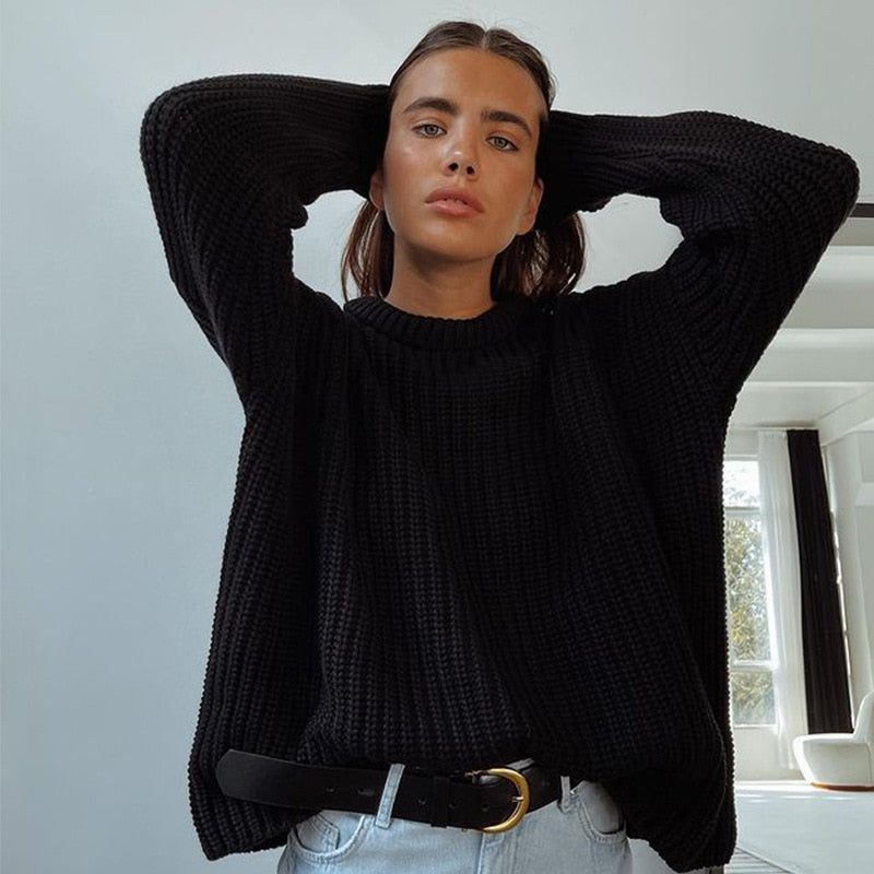 Mock Neck Chunky Ribbed Knit Long Sleeve Cropped Sweater