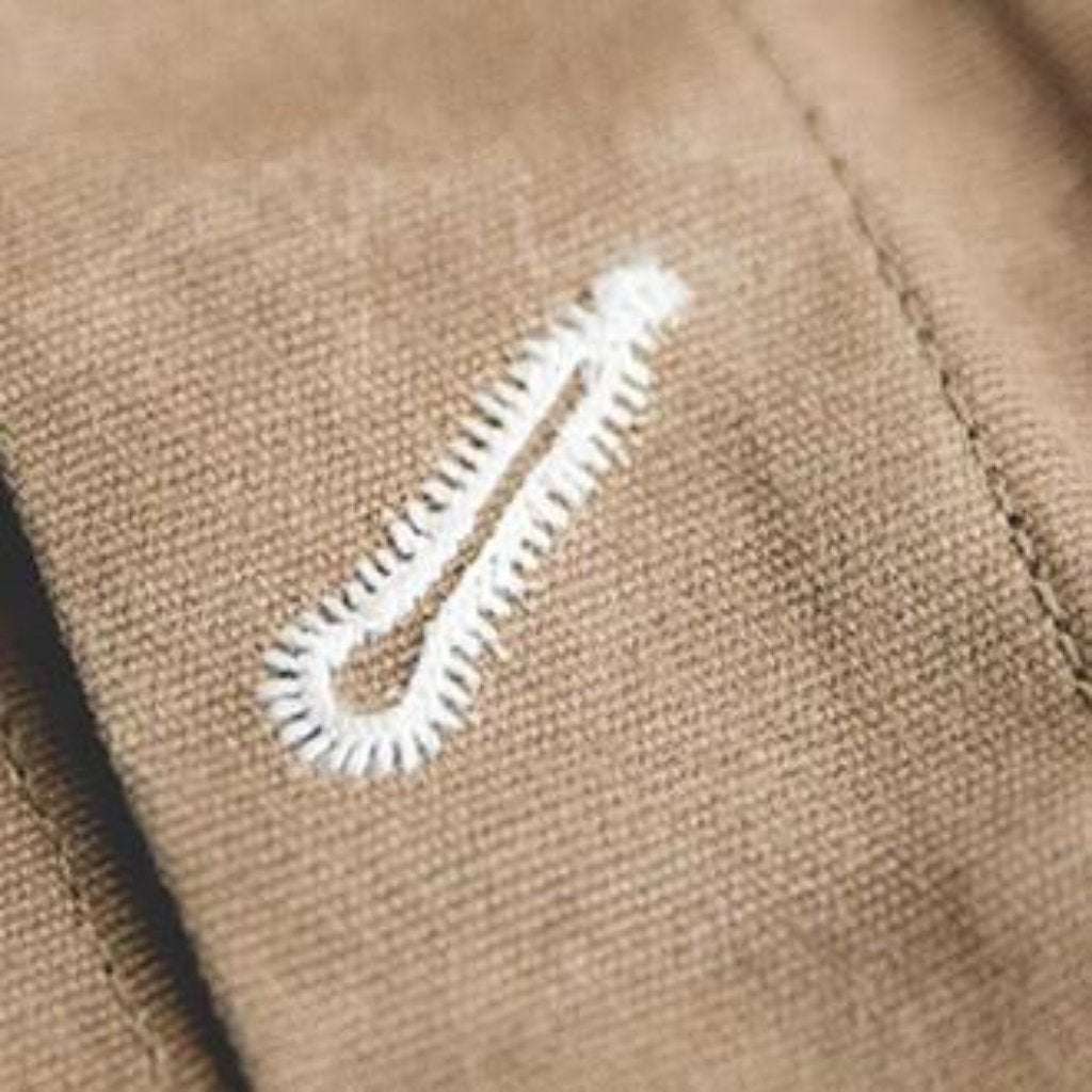 Sand Spread Collar Button Front Waxed Canvas Trucker Jacket 8