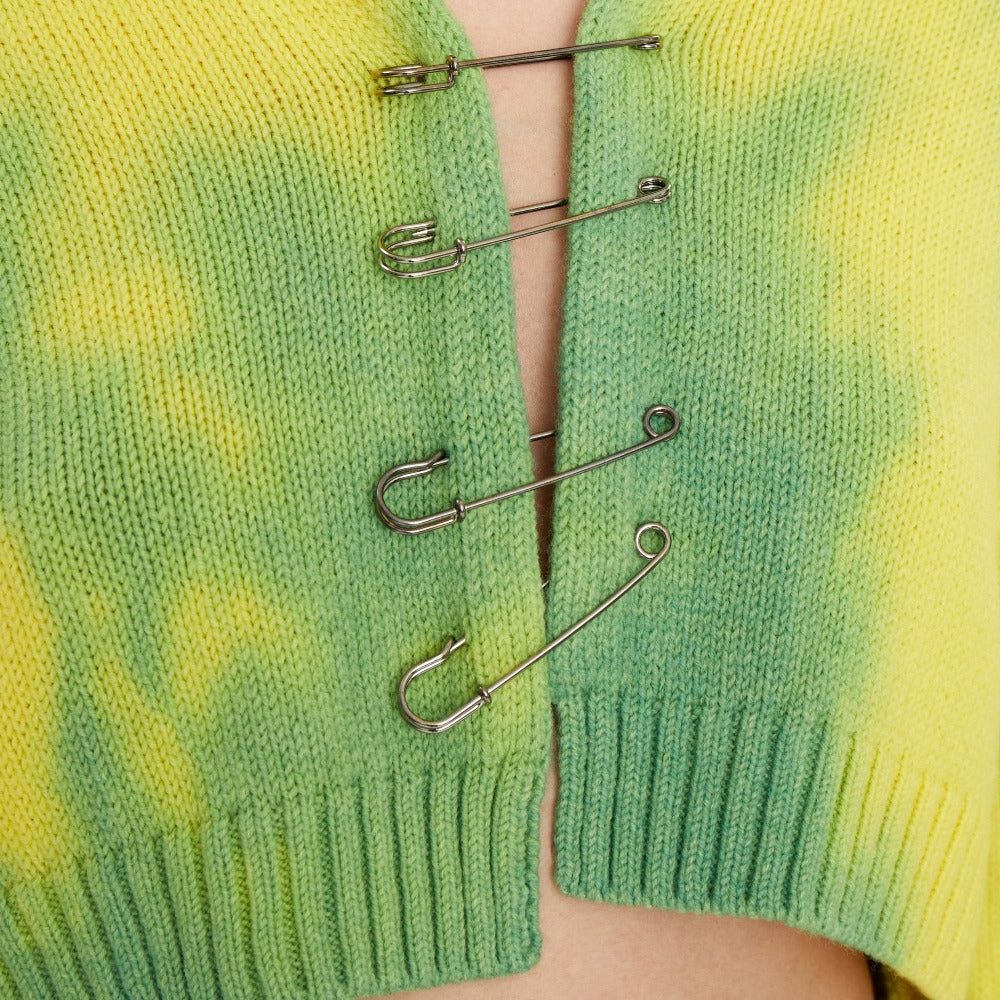 Safety Pin Front Knitted Cropped Cardigan 8