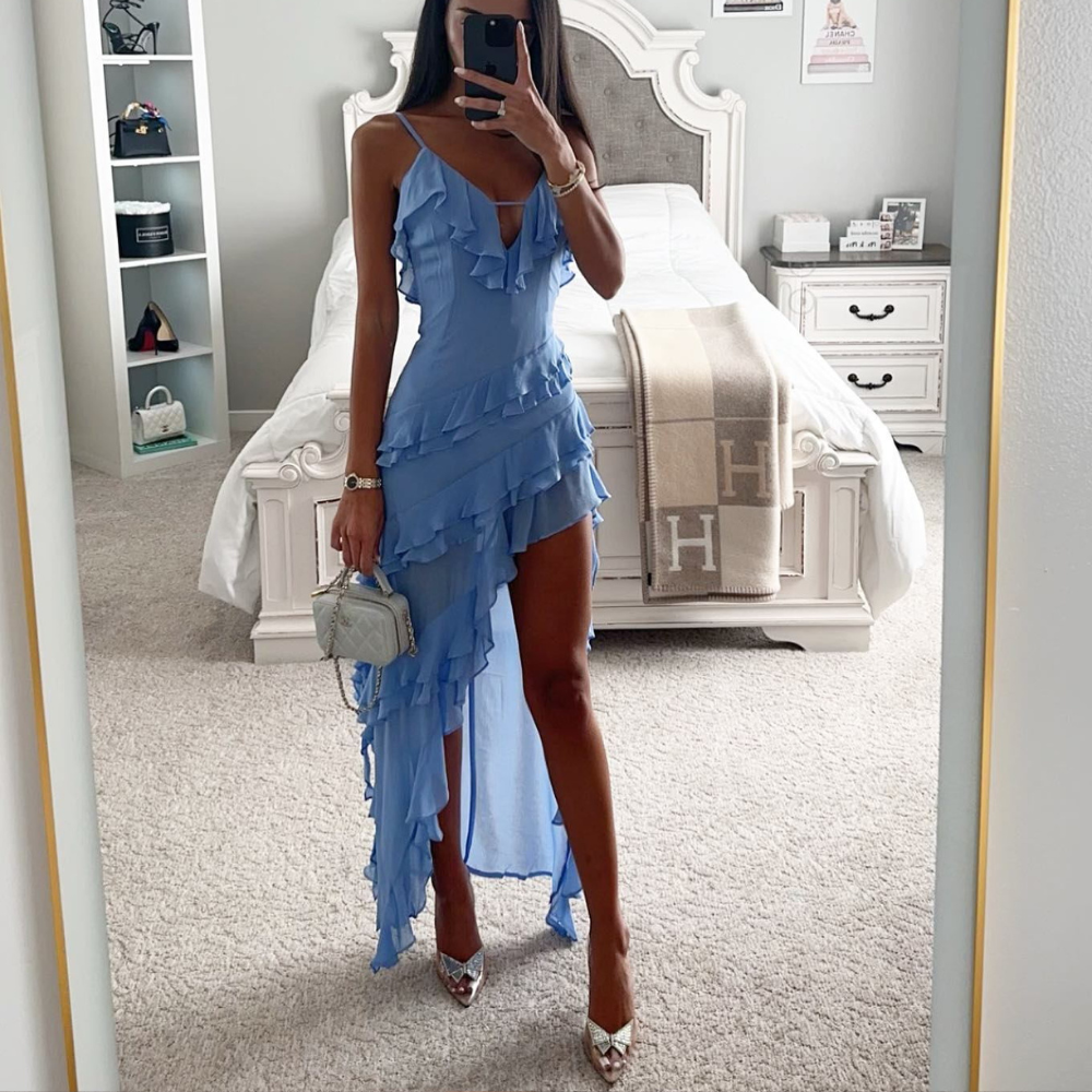 Ana Aesthetic Maria Midi Dress Made of Fine Chiffon Statement Occasion Edit