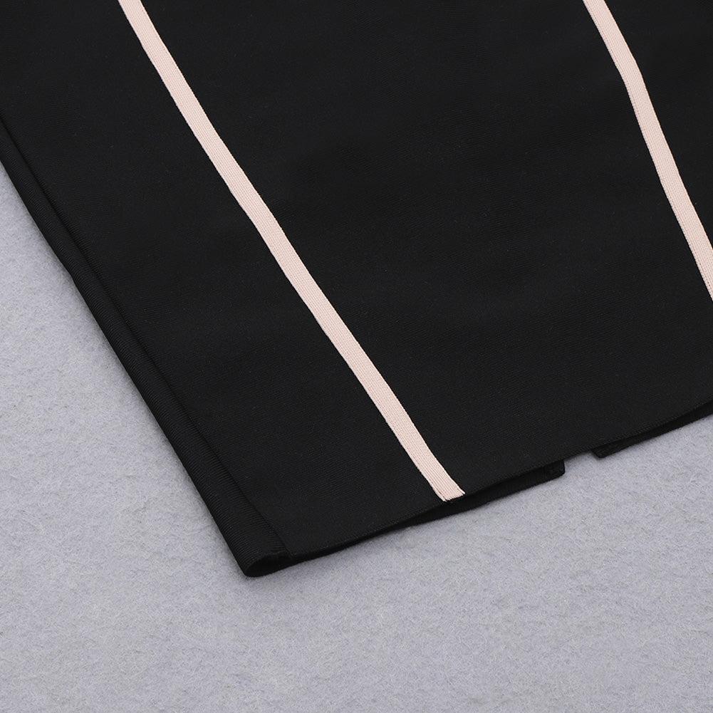 Strappy Sleeveless Striped Midi Bandage Dress HB7789