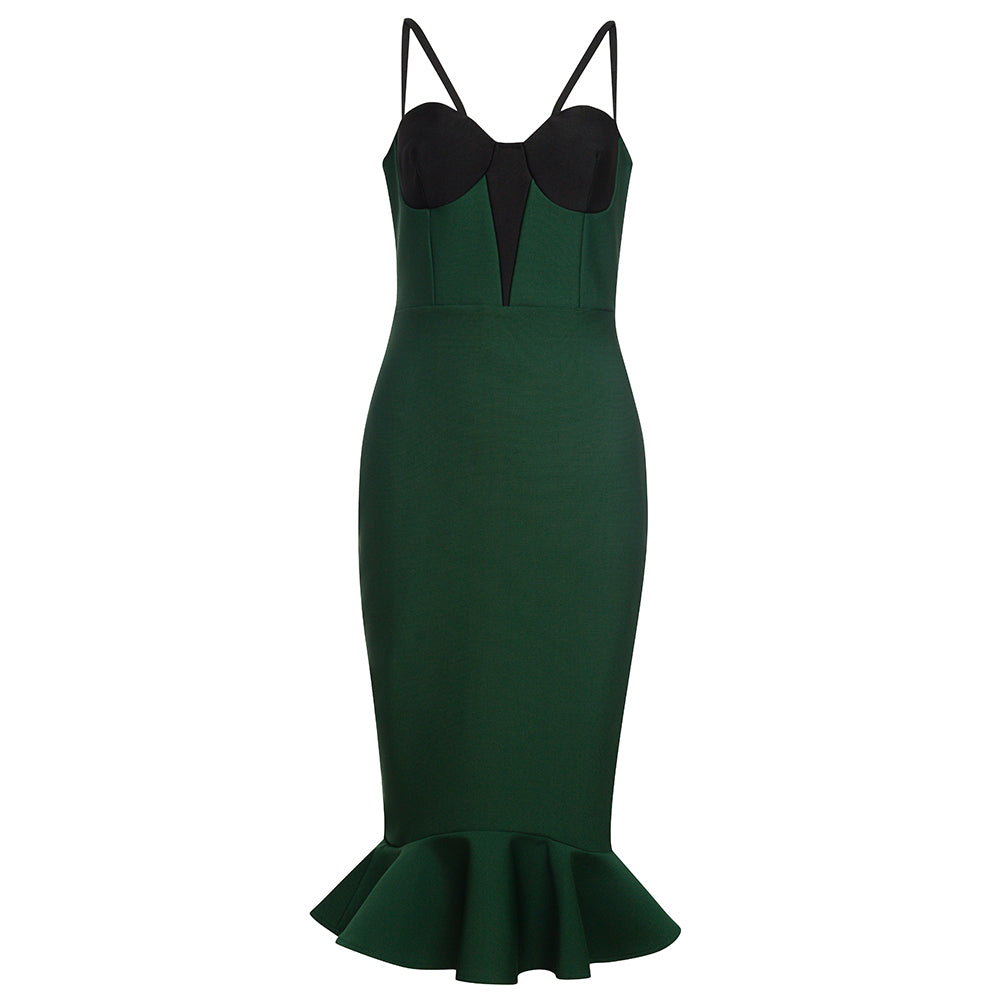 Strappy Sleeveless Midi Fishtail Bandage Dress HB79530