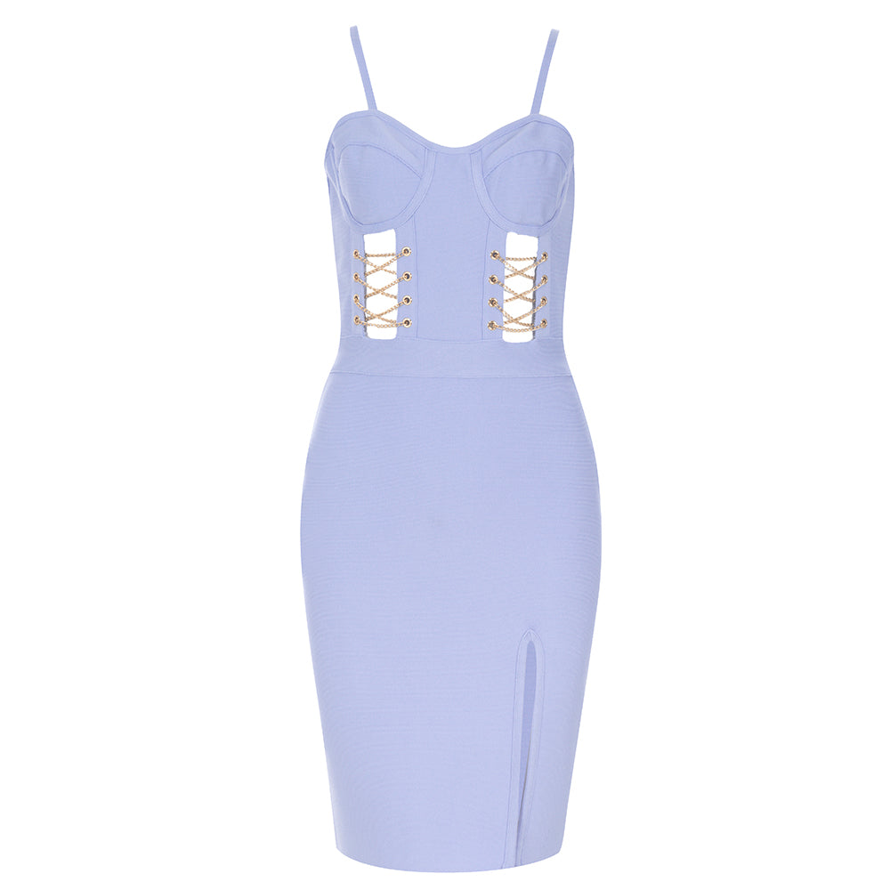 Strappy Sleeveless Midi Cut Out Bandage Dress HB8008