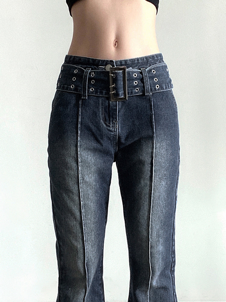 Brown Vintage Flared Hight Waist Jeans