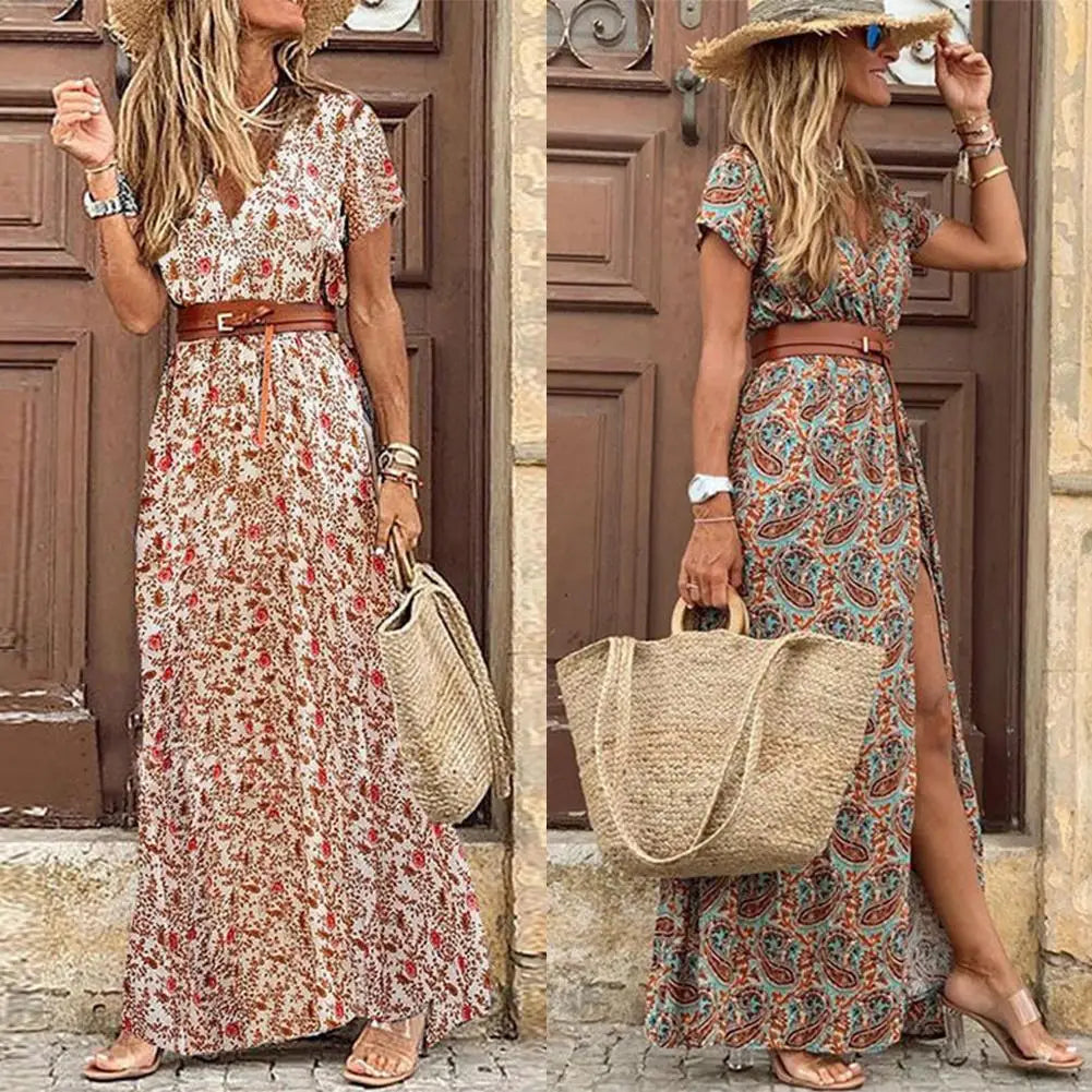 Cecilia Paisley Pattern Dress for Women Elegant Evening Look
