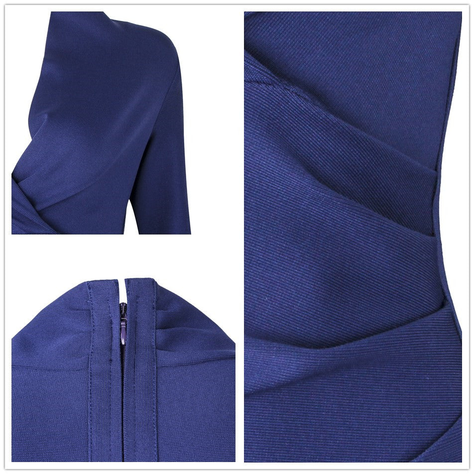 Women's Full Gown Celebrity Club Gown - V Bodycon Warm-Season Vestidos Deep Bandage Evening Neck with for Sleeves Party