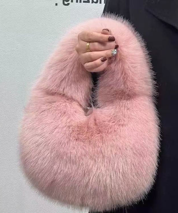 Faux Fur Fluffy Chain Strap Handbag